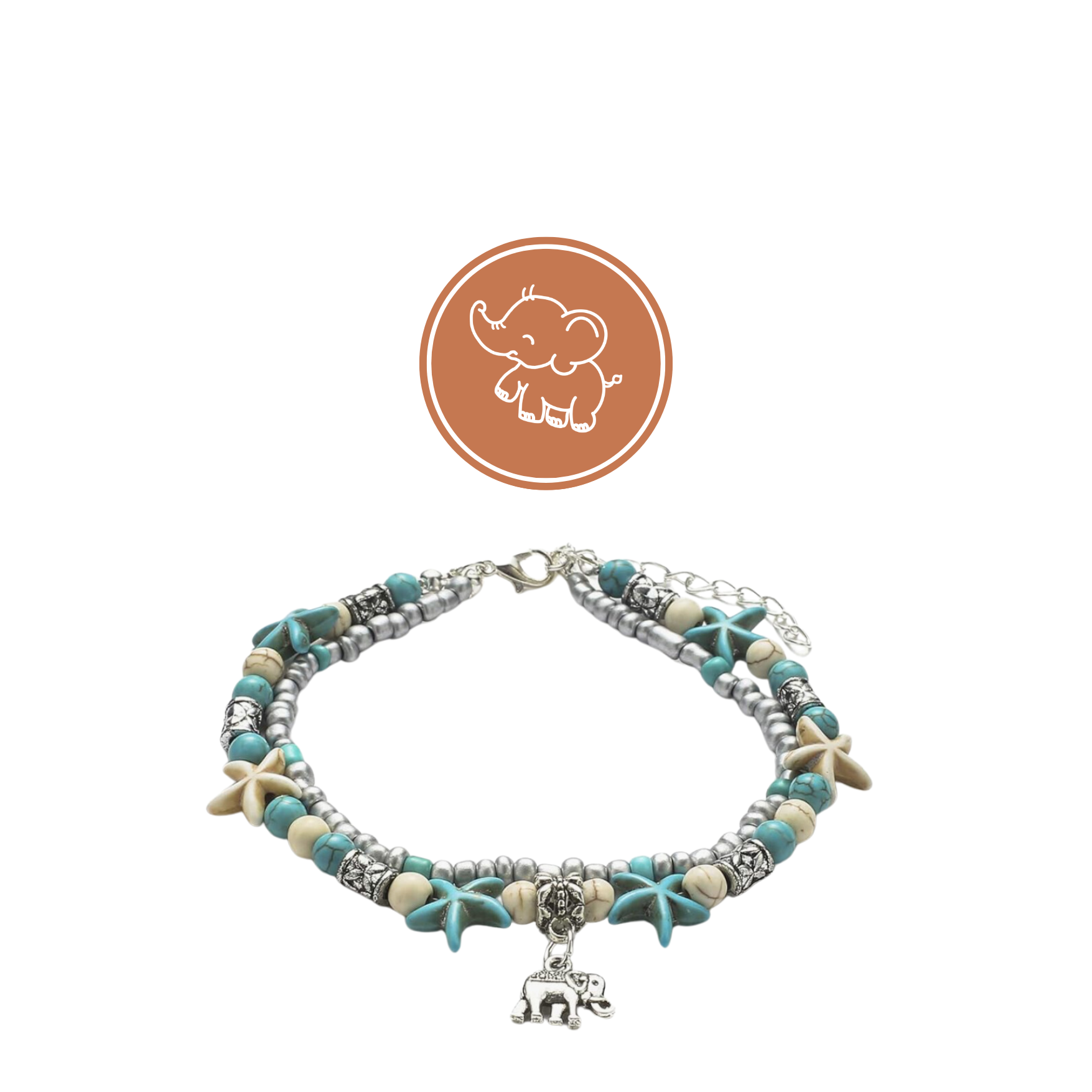 Turtle Elephant Charm Ankle outlets Bracelets