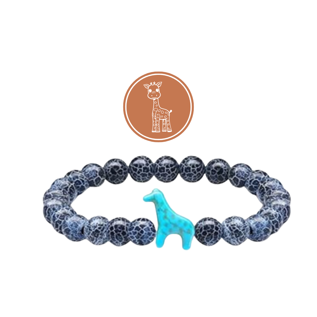 River Blue Beaded Giraffe Bracelet