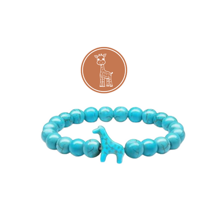 Crystal Blue Beaded Giraffe Bracelet