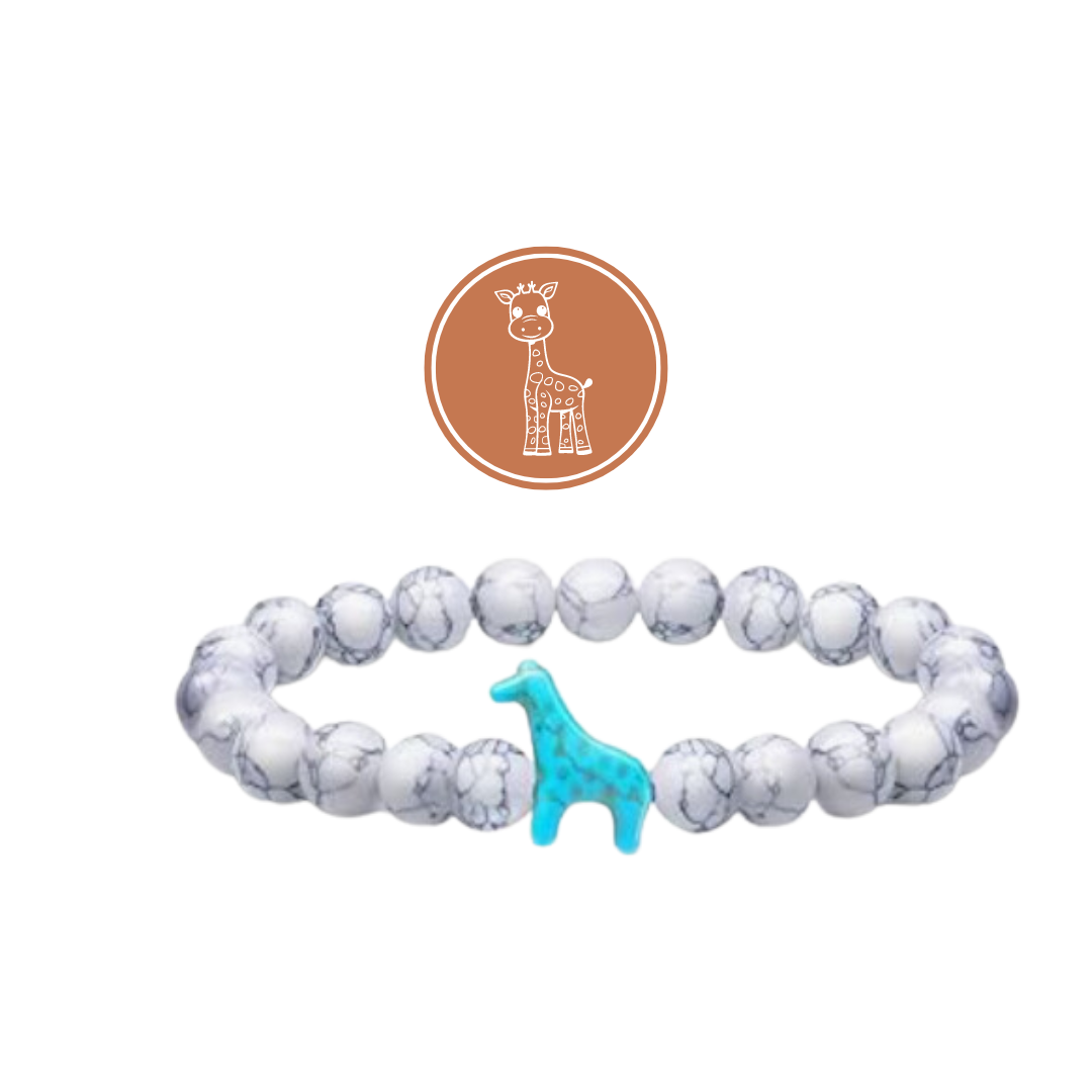 White Beaded Giraffe Bracelet