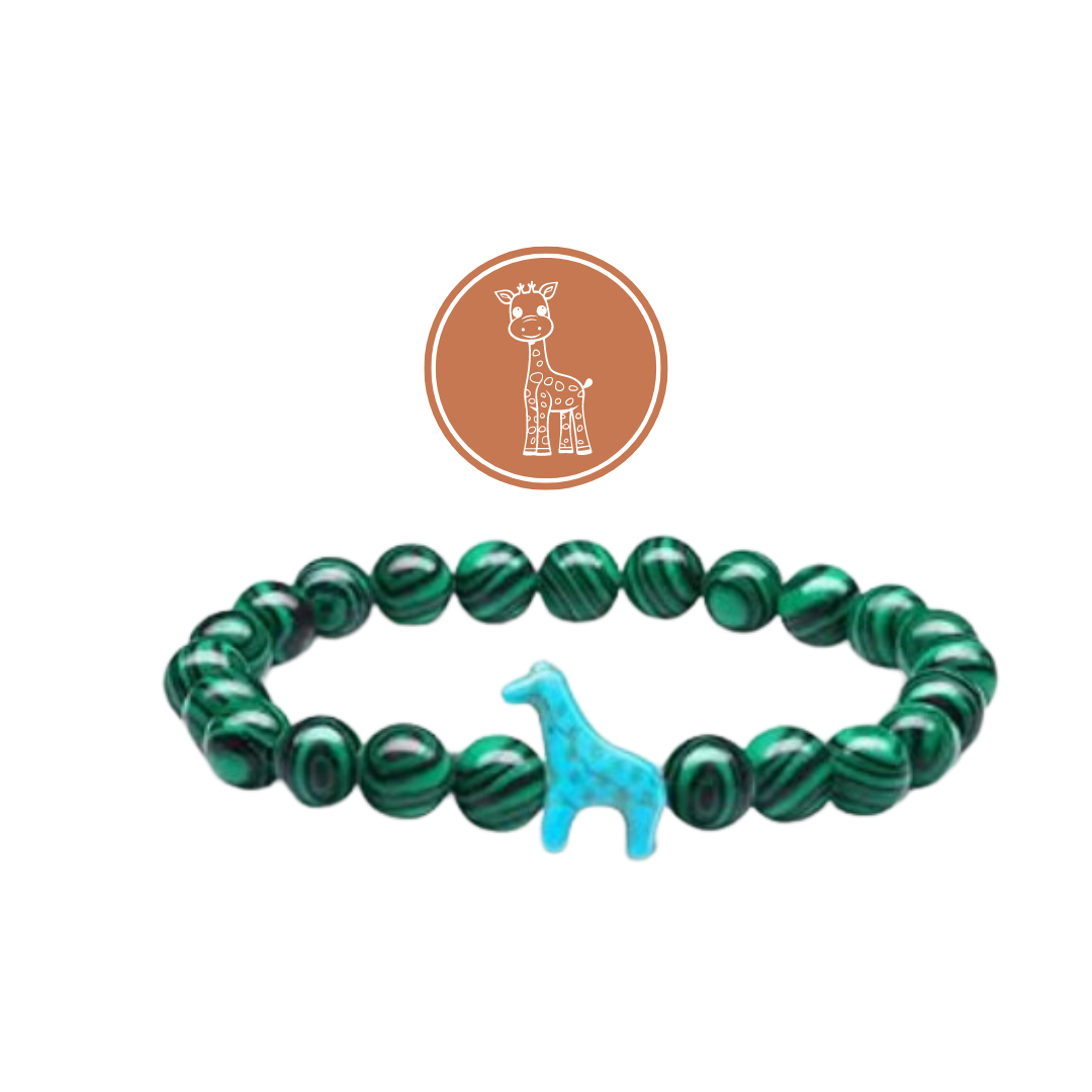 Green Beaded Giraffe Bracelet