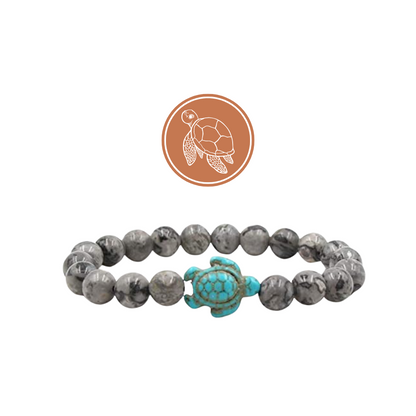 Arctic Gray Sea Turtle Beaded Bracelet