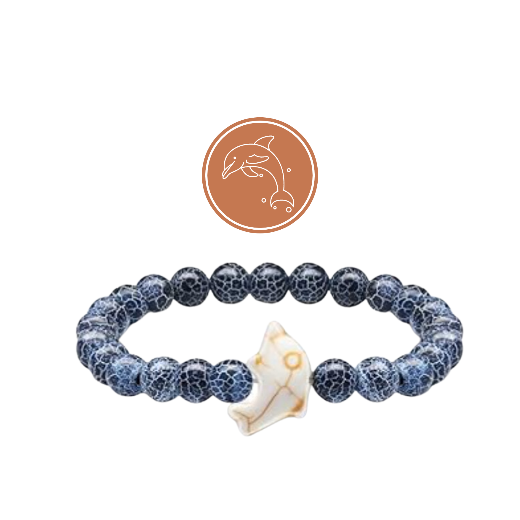 River Blue Bead Dolphin Bracelet