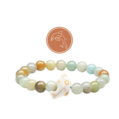 Sky Stone Bead Dolphin Bracelet