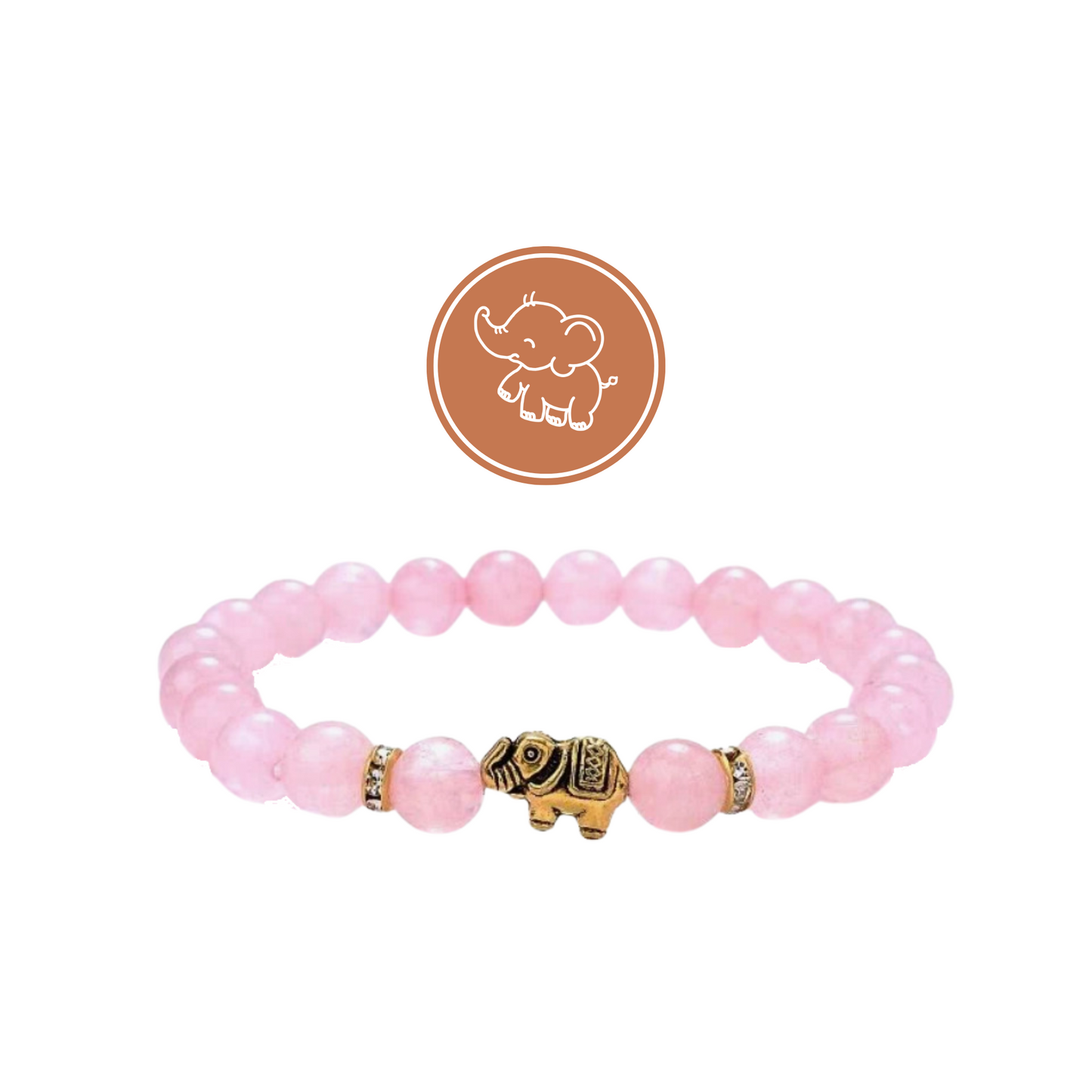 Pink Beaded Elephant Bracelet