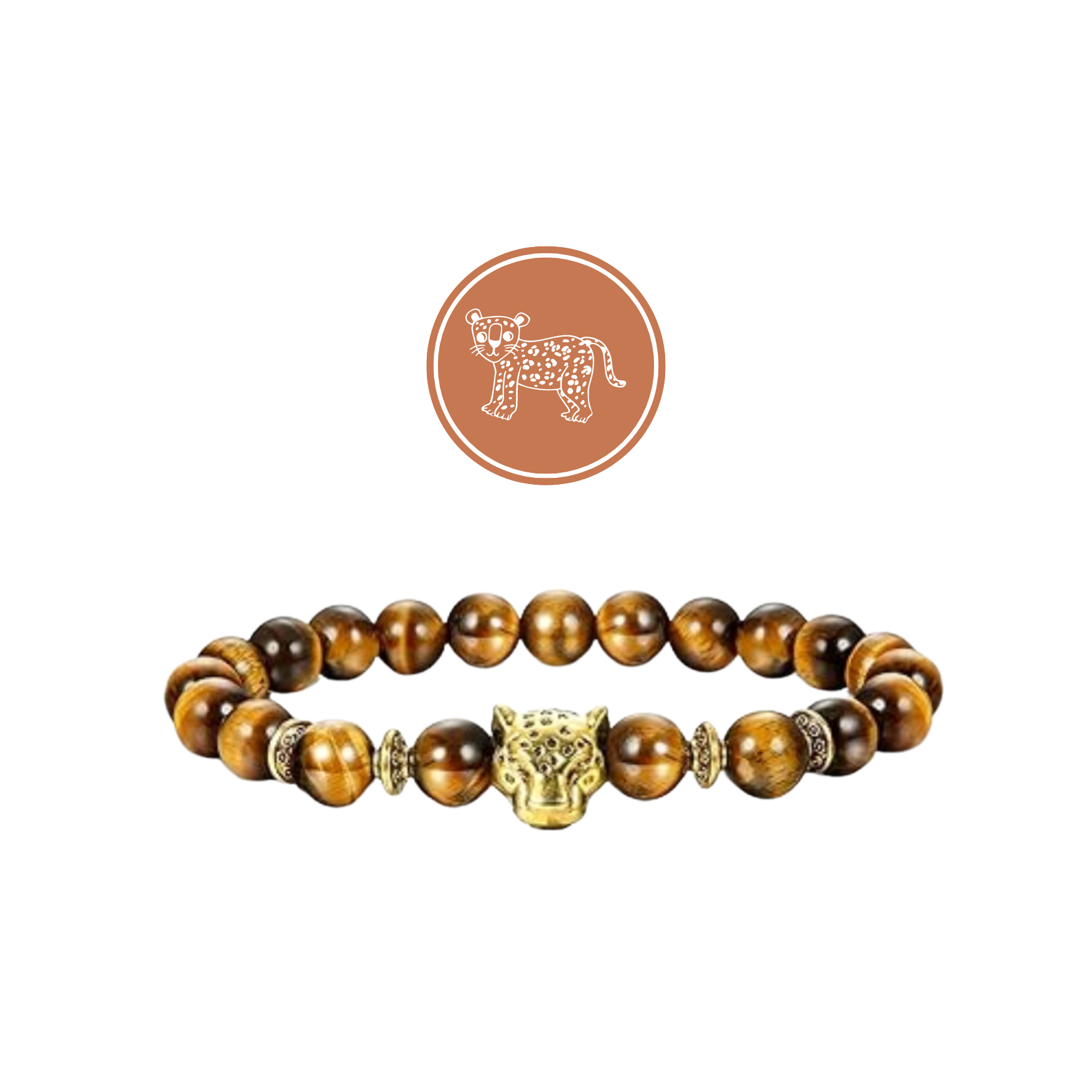 Tiger Eye Beaded Leopard Bracelet