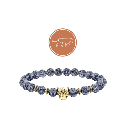 River Blue Beaded Jaguar Bracelet