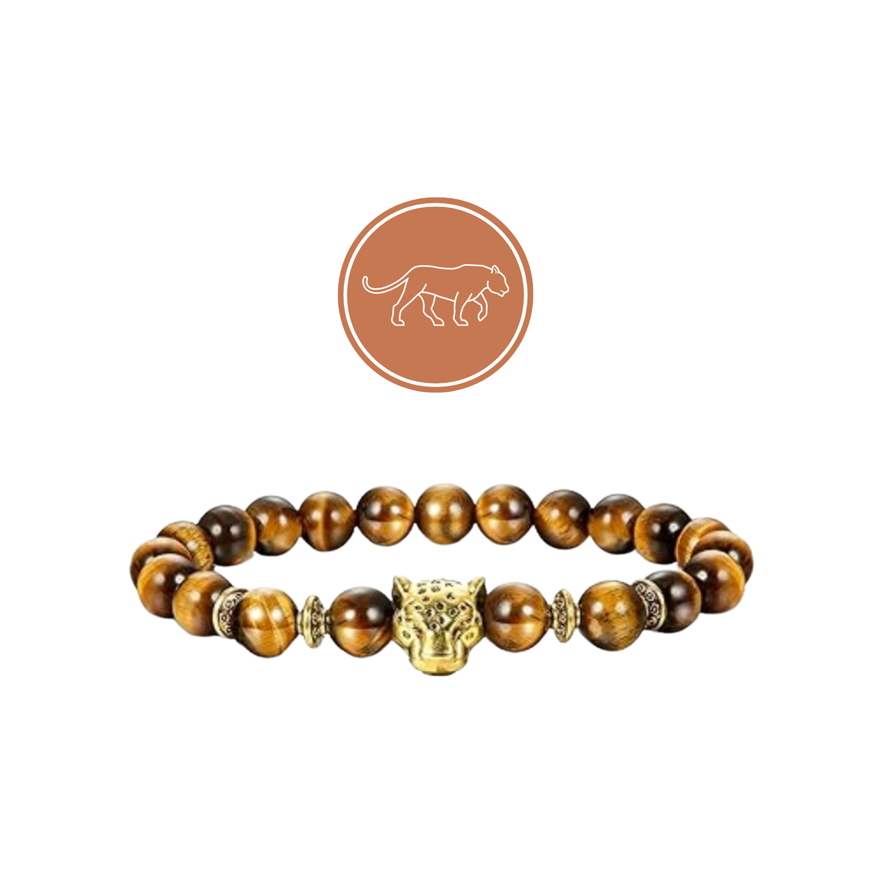 Tiger Eye Beaded Jaguar Bracelet