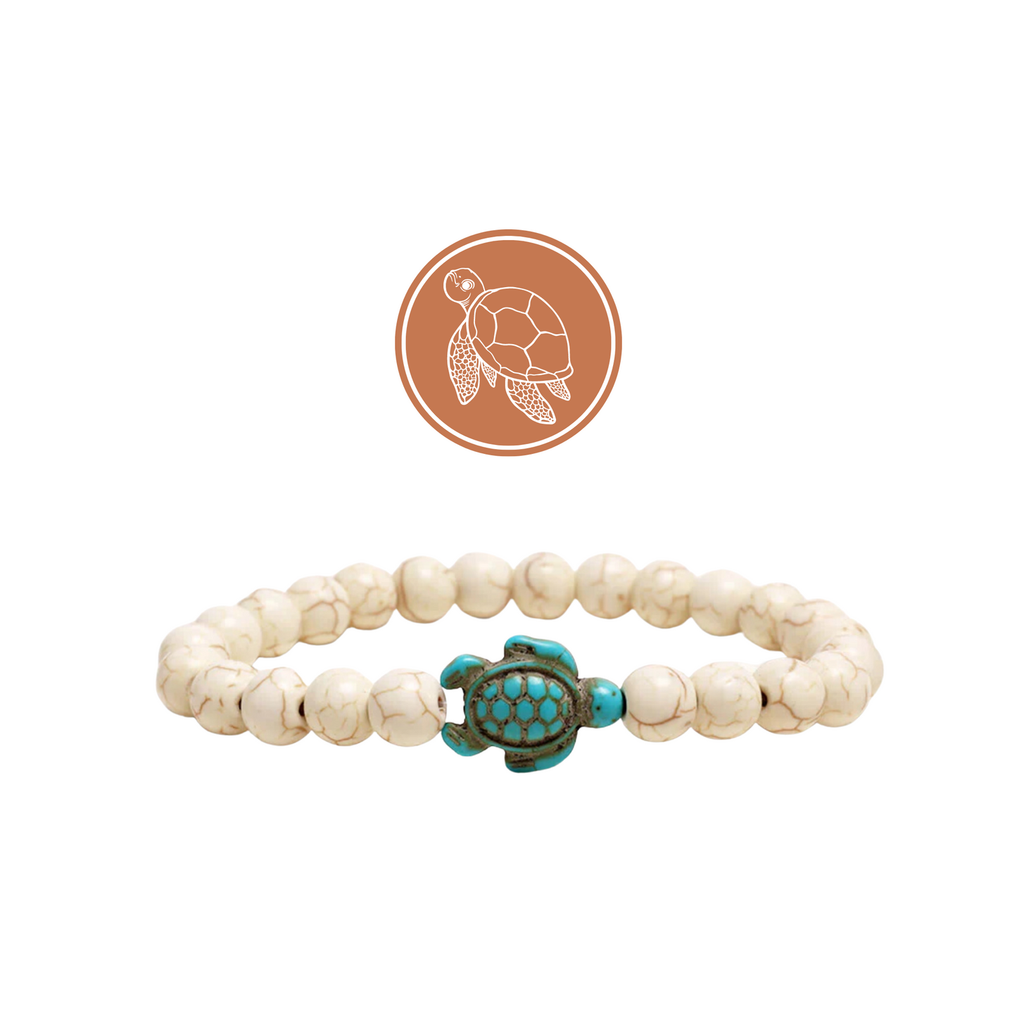 White Turquoise Sea Turtle Bracelet